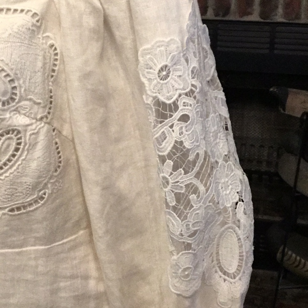 Farm Rio Embroidered Euroflax Premium Linen Mini Dress - Picture 8 of 8